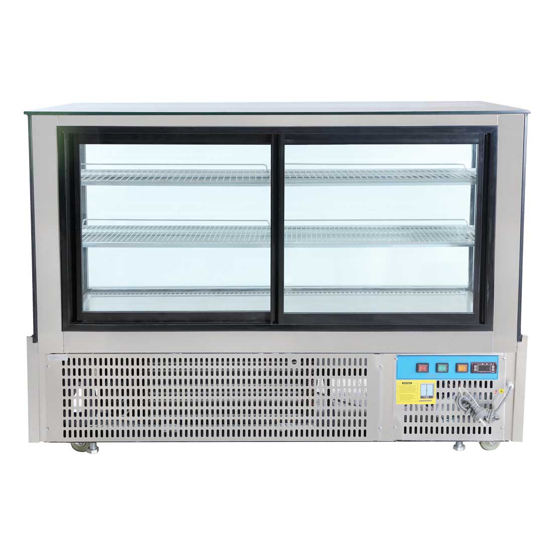 Bonvue Black Trim Square Glass Cake Display 2 Shelves SSU150 - 2XB - Commercial Kitchen Appliances