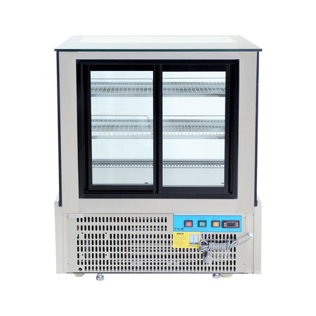 Bonvue Black Trim Square Glass Cake Display 2 Shelves SSU90 - 2XB - Commercial Kitchen Appliances