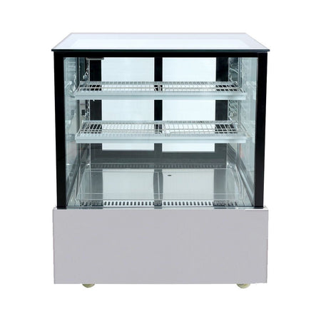 Bonvue Black Trim Square Glass Cake Display 2 Shelves SSU90 - 2XB - Commercial Kitchen Appliances