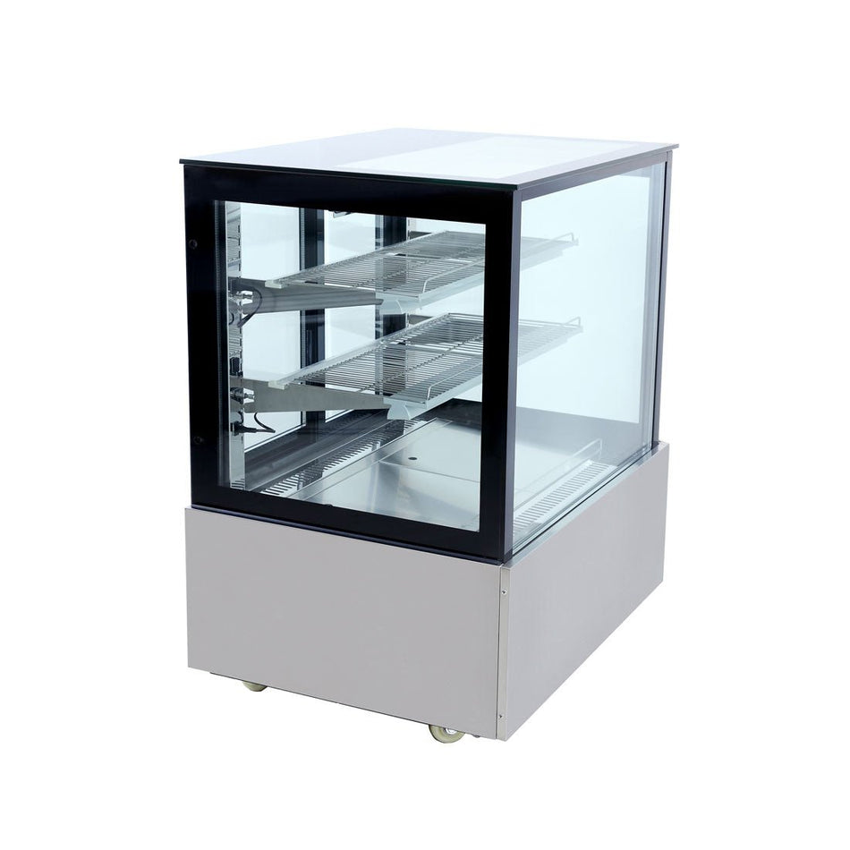 Bonvue Black Trim Square Glass Cake Display 2 Shelves SSU90 - 2XB - Commercial Kitchen Appliances