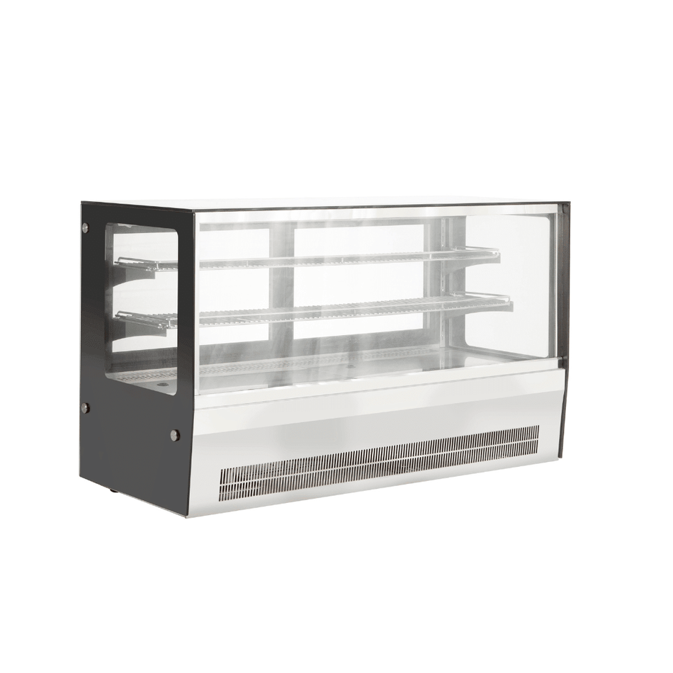 Bonvue Counter Top Square 2 Shelves Glass Cold Food Display GN - 1200RT - Commercial Kitchen Appliances