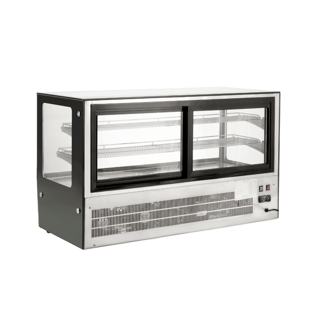 Bonvue Counter Top Square 2 Shelves Glass Cold Food Display GN - 1200RT - Commercial Kitchen Appliances