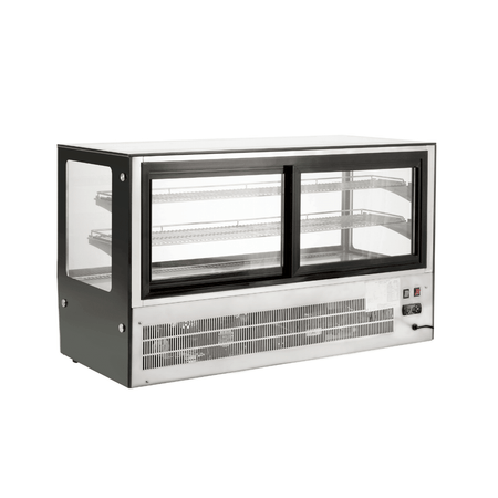 Bonvue Counter Top Square 2 Shelves Glass Cold Food Display GN - 1200RT - Commercial Kitchen Appliances