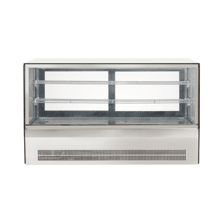 Bonvue Counter Top Square 2 Shelves Glass Cold Food Display GN - 1200RT - Commercial Kitchen Appliances