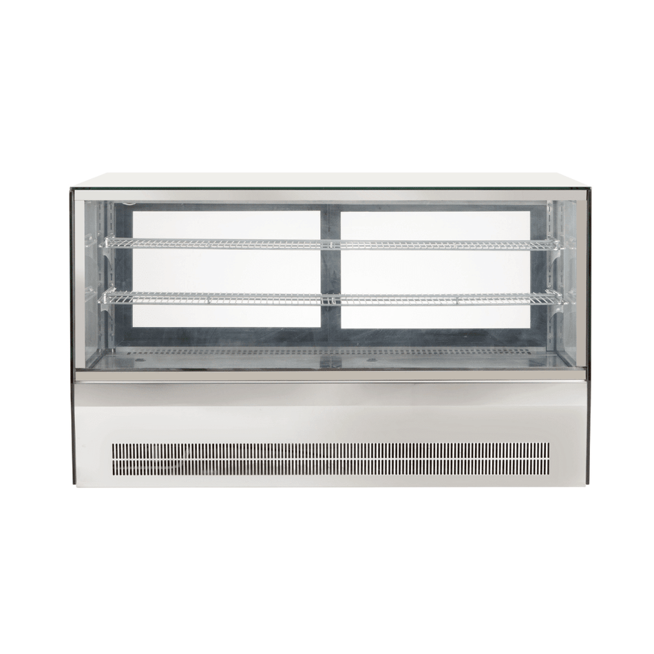 Bonvue Counter Top Square 2 Shelves Glass Cold Food Display GN - 1200RT - Commercial Kitchen Appliances