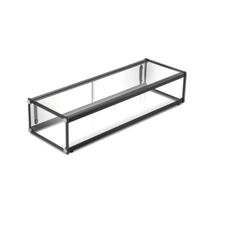 Bonvue AD1-900 ambient display showcase — angled view showing sliding doors