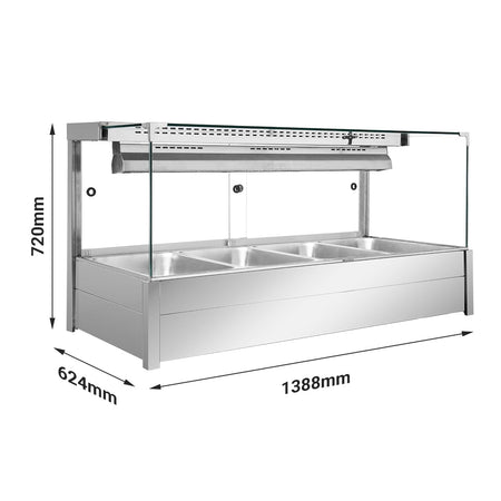 Bonvue Square Countertop Wet and Dry Bain Marie BM14SC - Commercial Kitchen Appliances