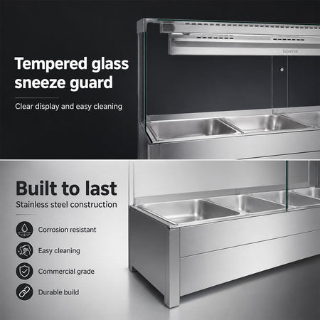 Bonvue Square Countertop Wet and Dry Bain Marie BM14SC - Commercial Kitchen Appliances