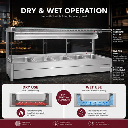 Bonvue Square Countertop Wet and Dry Bain Marie BM17SC - Commercial Kitchen Appliances