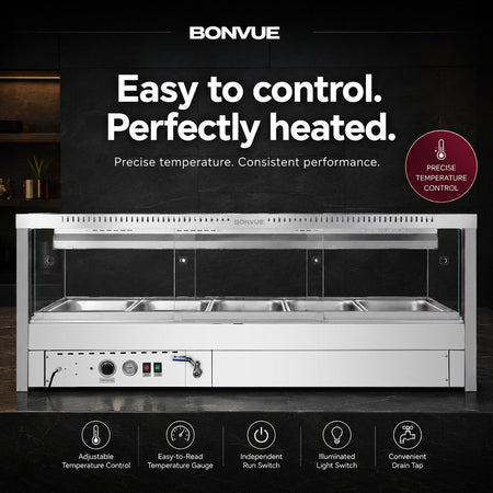 Bonvue Square Countertop Wet and Dry Bain Marie BM17SC - Commercial Kitchen Appliances