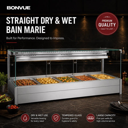 Bonvue Square Countertop Wet and Dry Bain Marie BM17SC - Commercial Kitchen Appliances