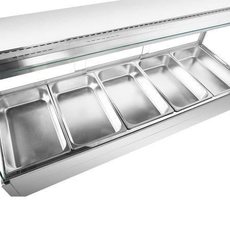 Bonvue BM17SC wet and dry bain marie — overhead heat lamps detail