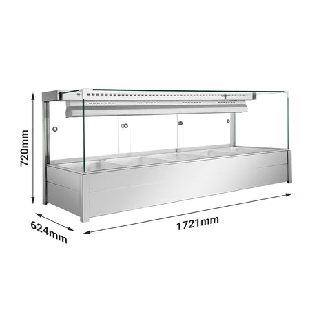 Bonvue Square Countertop Wet and Dry Bain Marie BM17SC - Commercial Kitchen Appliances