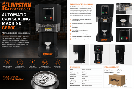 Boston Commercial Automatic Can Sealing Machine CS500 - Commercial Kitchen Appliances