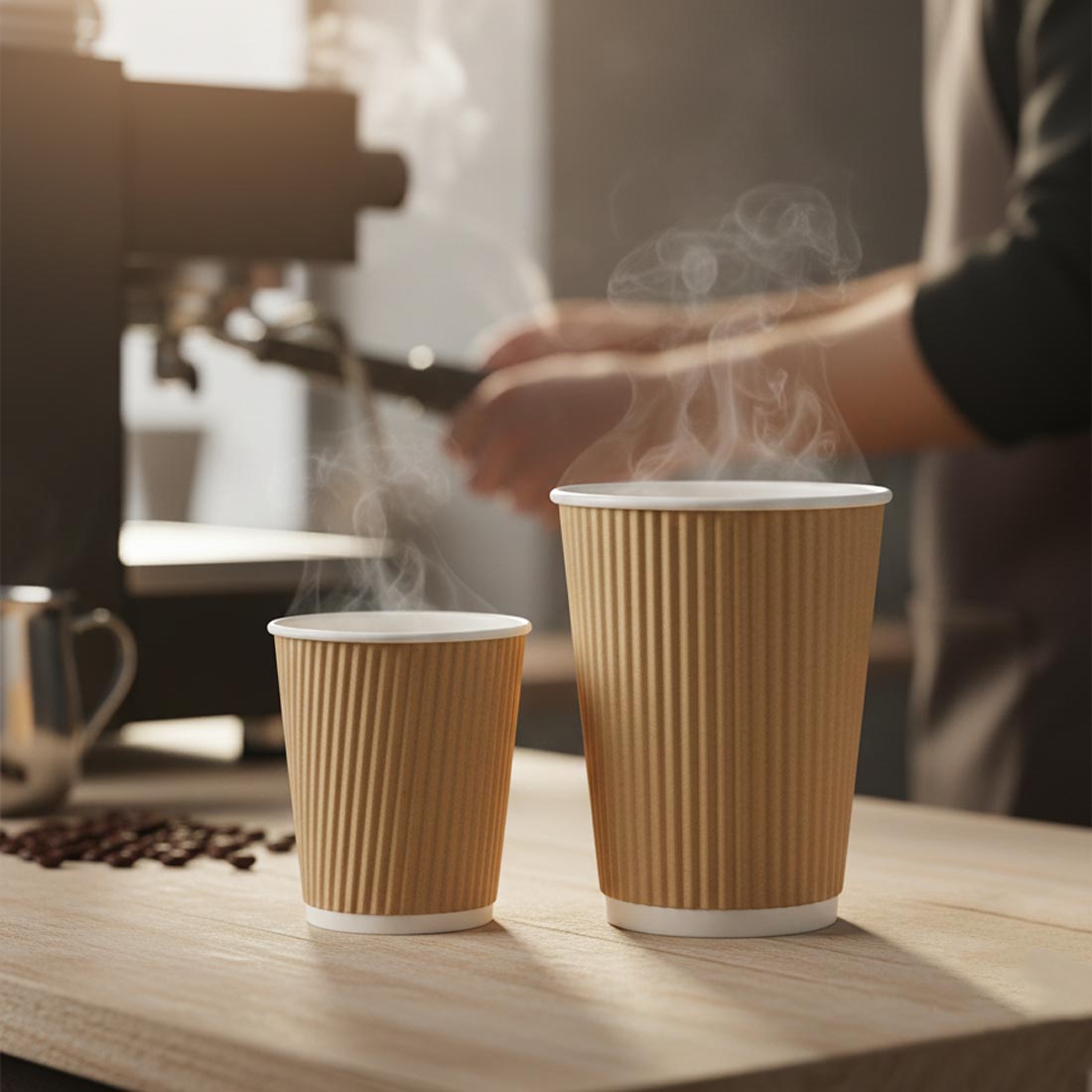 PakMax Kraft 16 oz Corrugated Hot Paper Cup CHPC-90-16K Carton of 500 - supplier image 2