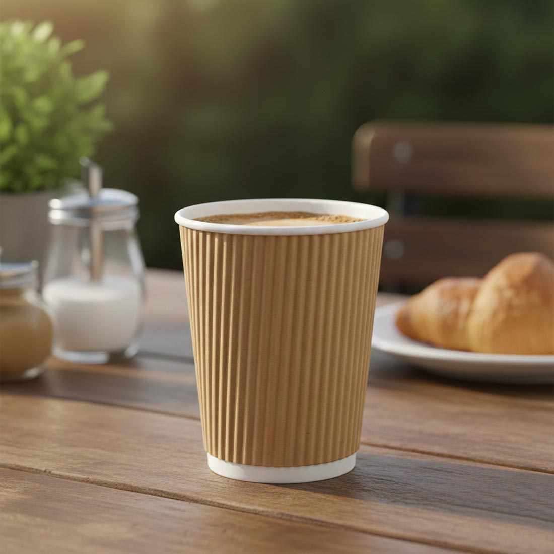 PakMax Kraft 8 oz Corrugated Hot Paper Cup CHPC-80-8K Carton of 500 - supplier image 2