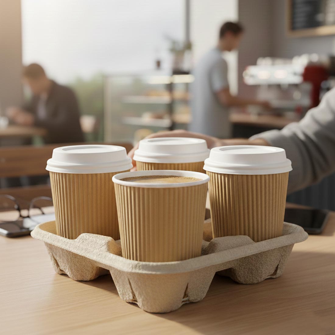 PakMax Kraft 12 oz Corrugated Hot Paper Cup CHPC-90-12K Carton of 500 - supplier image 3