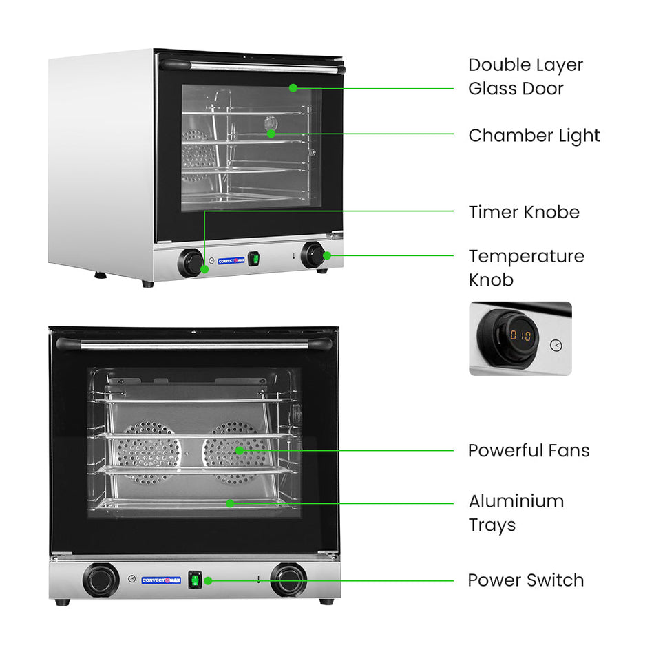 Convect Max YXD-1DI convection oven — digital control panel close-up
