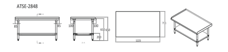 CookRite 1225mm Stainless steel Stand ATSE - 2848 - Commercial Kitchen Appliances