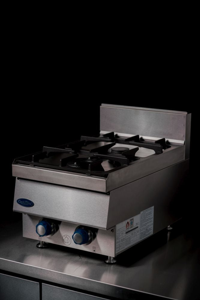 CookRite AT65G2B-C 2 Burner Countertop Gas Cooktop 400mm NG/LPG - Commercial Kitchen Appliances