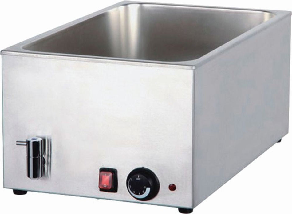 CookRite Bentchtop 1/1 GN Bain Marie with Mechanical Controller and Drain 8710 - Commercial Kitchen Appliances