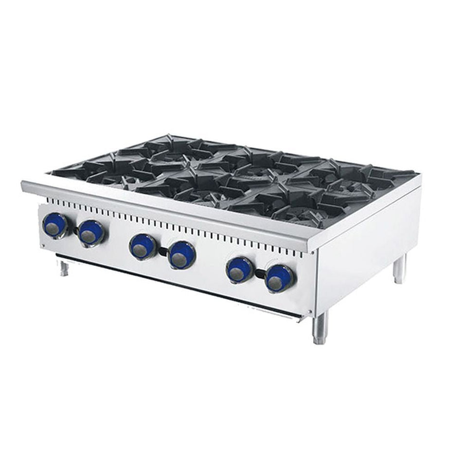 CookRite Countertop Gas 6 Burner Cooktops ATHP - 36 - 6 - Commercial Kitchen Appliances
