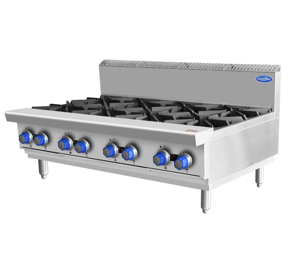 CookRite Countertop Gas Cooktop 8 Burners Stove AT80G8B - C - Commercial Kitchen Appliances