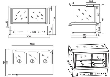 CookRite Dry Hot Food Display 730 MM CRD 4 CRD - 4 - Commercial Kitchen Appliances