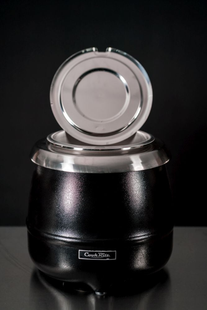 CookRite Electric 10L Black Soup Kettle Food Warmer AT51588 - Commercial Kitchen Appliances