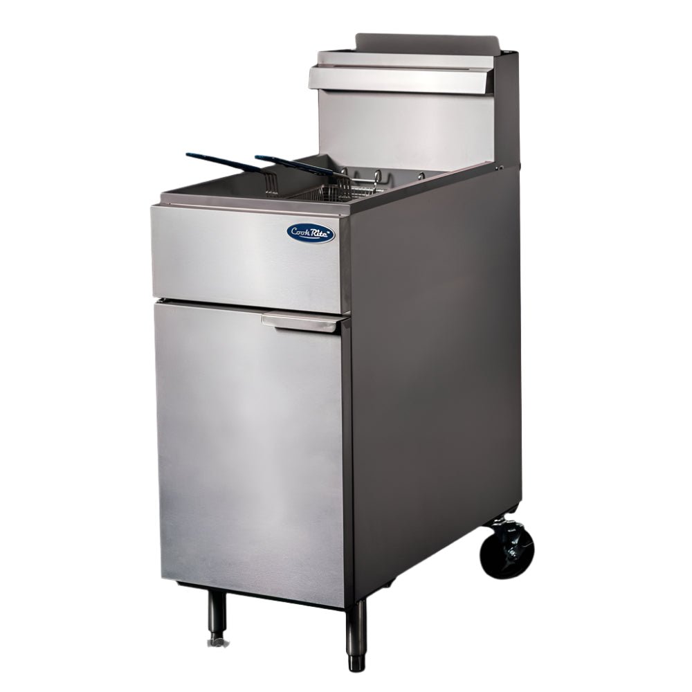 Cookrite ATFS-40 fryer — control panel with Robert Shaw thermostat