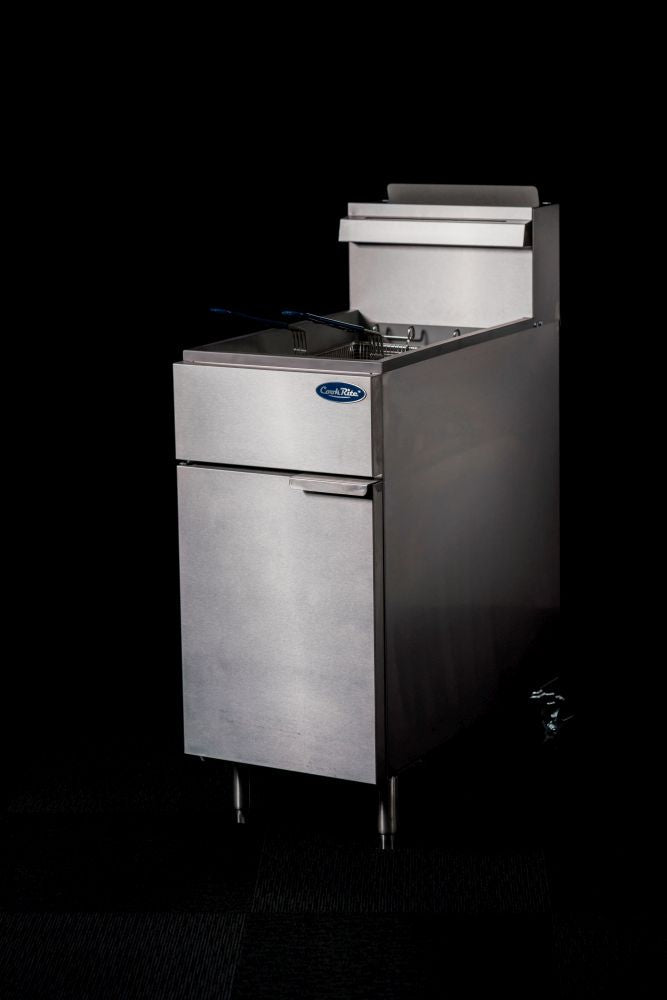 Cookrite ATFS-40 fryer — 3-tube burner detail in tank