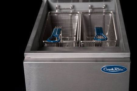 Cookrite ATFS-40 fryer — stainless steel splash back