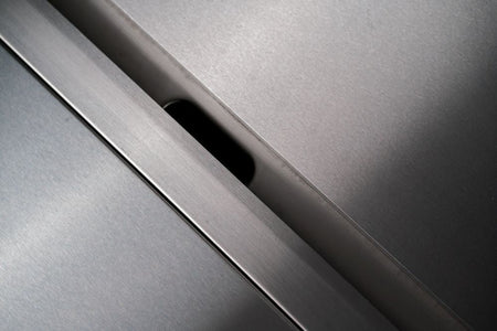 Cookrite AT80G9G gas griddle — side profile showing 800mm depth