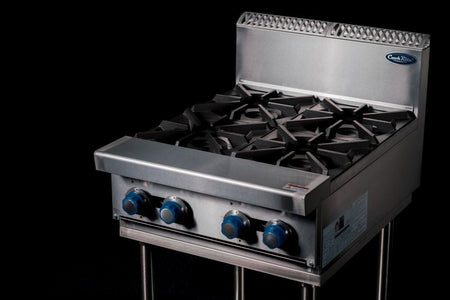CookRite Freestanding Gas Cooktop 4 Burners Stove with Stand AT80G4B - F - Commercial Kitchen Appliances