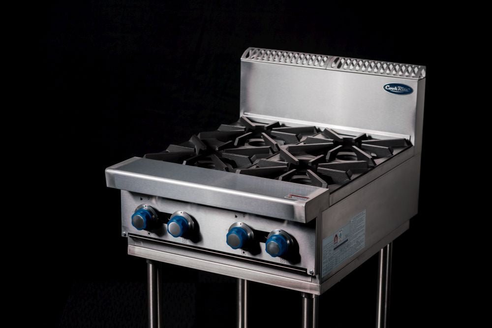 CookRite Freestanding Gas Cooktop 4 Burners Stove with Stand AT80G4B - F - Commercial Kitchen Appliances