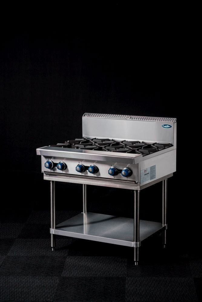 CookRite Freestanding Gas Cooktop 6 Burners Stove with Stand AT80G6B - F - Commercial Kitchen Appliances