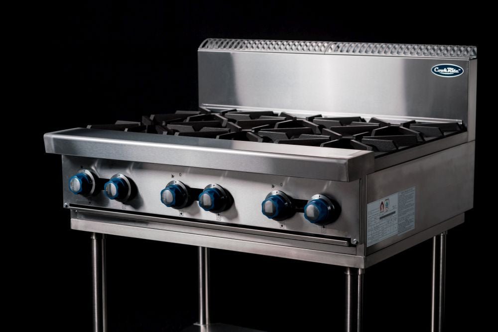 CookRite Freestanding Gas Cooktop 6 Burners Stove with Stand AT80G6B - F - Commercial Kitchen Appliances