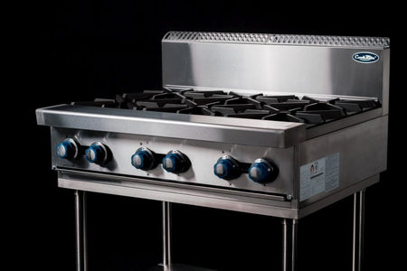 CookRite Freestanding Gas Cooktop 6 Burners Stove with Stand AT80G6B - F - Commercial Kitchen Appliances