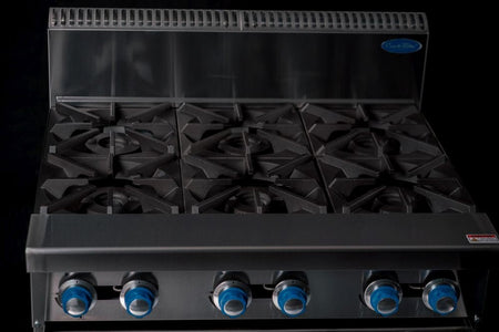 CookRite Freestanding Gas Cooktop 6 Burners Stove with Stand AT80G6B - F - Commercial Kitchen Appliances