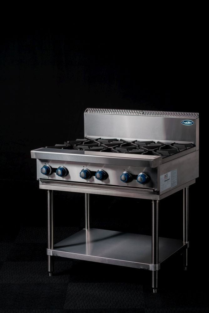 CookRite Freestanding Gas Cooktop 6 Burners Stove with Stand AT80G6B - F - Commercial Kitchen Appliances