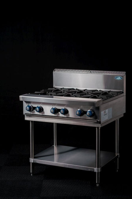 CookRite Freestanding Gas Cooktop 6 Burners Stove with Stand AT80G6B - F - Commercial Kitchen Appliances
