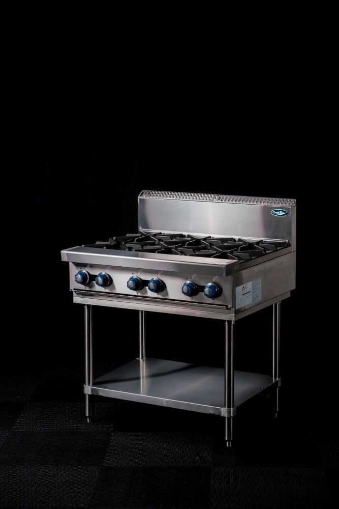 CookRite Freestanding Gas Cooktop 6 Burners Stove with Stand AT80G6B - F - Commercial Kitchen Appliances