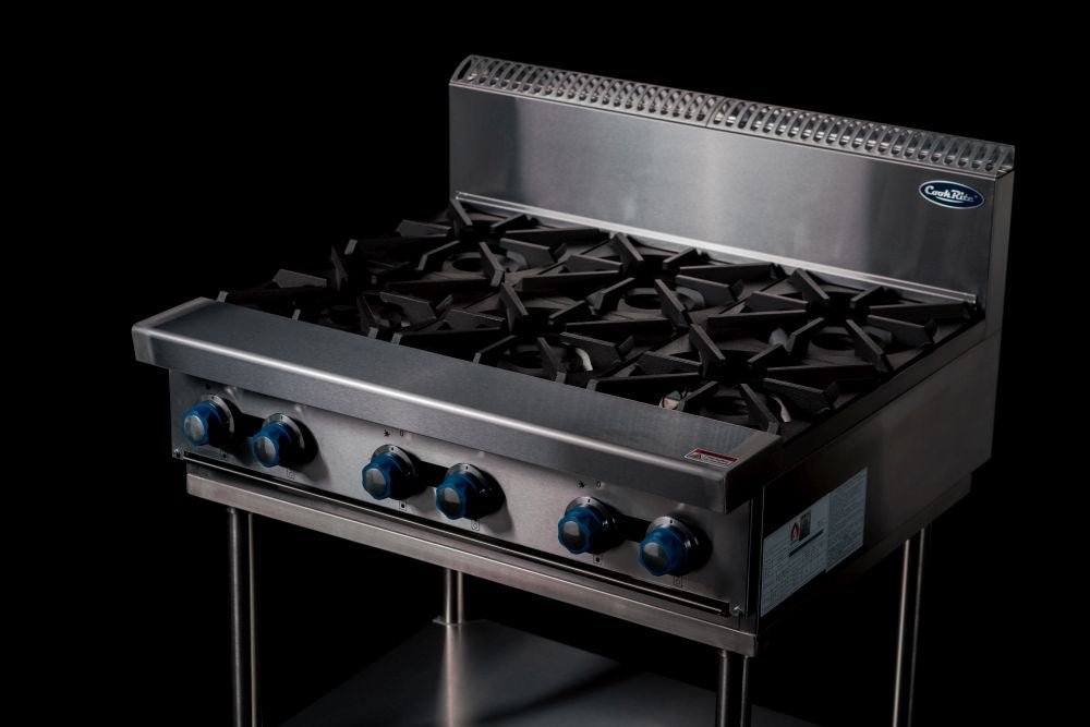 CookRite Freestanding Gas Cooktop 6 Burners Stove with Stand AT80G6B - F - Commercial Kitchen Appliances