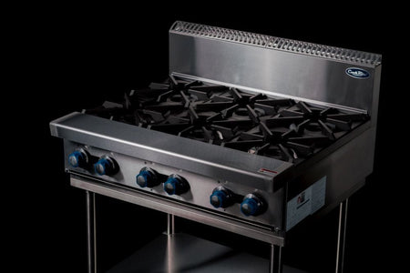 CookRite Freestanding Gas Cooktop 6 Burners Stove with Stand AT80G6B - F - Commercial Kitchen Appliances