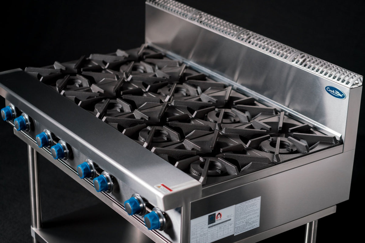 CookRite Freestanding Gas Cooktop 8 Burners Stove with Stand AT80G8B - F - Commercial Kitchen Appliances