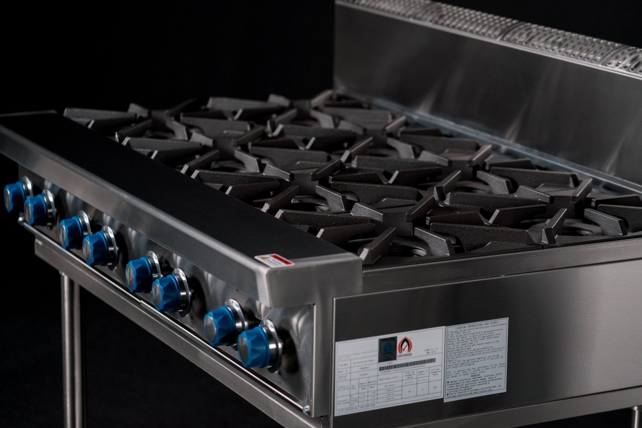 CookRite Freestanding Gas Cooktop 8 Burners Stove with Stand AT80G8B - F - Commercial Kitchen Appliances