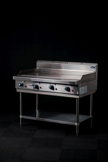 CookRite Freestanding Gas Griddle 1200mm Hotplate with Stand AT80G12G - F - Commercial Kitchen Appliances