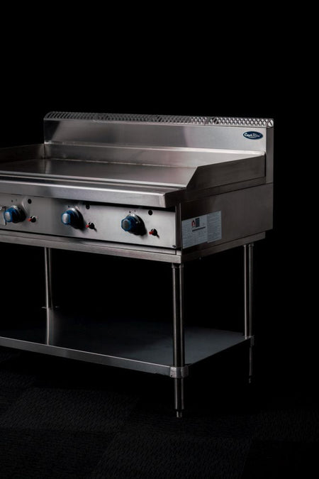 CookRite Freestanding Gas Griddle 1200mm Hotplate with Stand AT80G12G - F - Commercial Kitchen Appliances