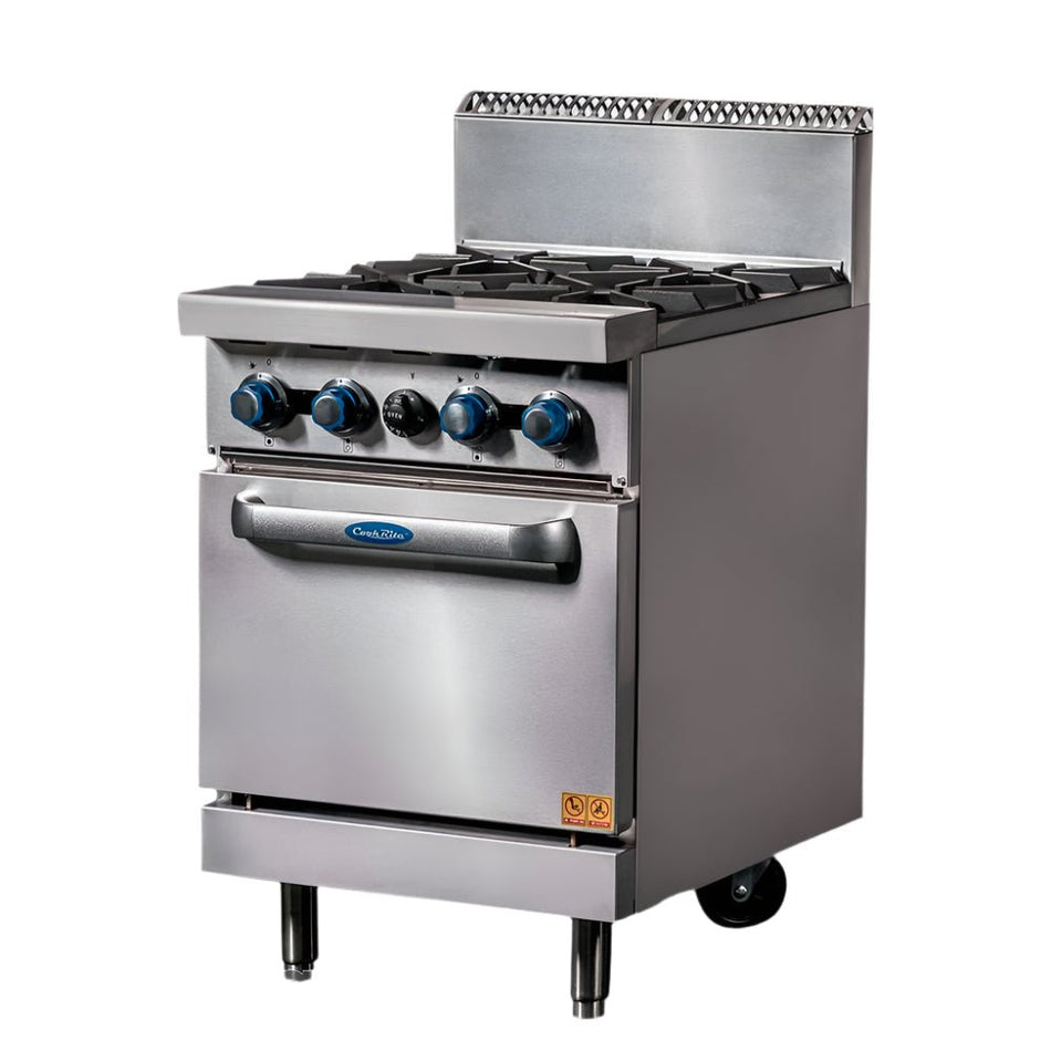 CookRite Freestanding Gas Stove 4 Burners Cooktop With Oven AT80G4B - O - Commercial Kitchen Appliances