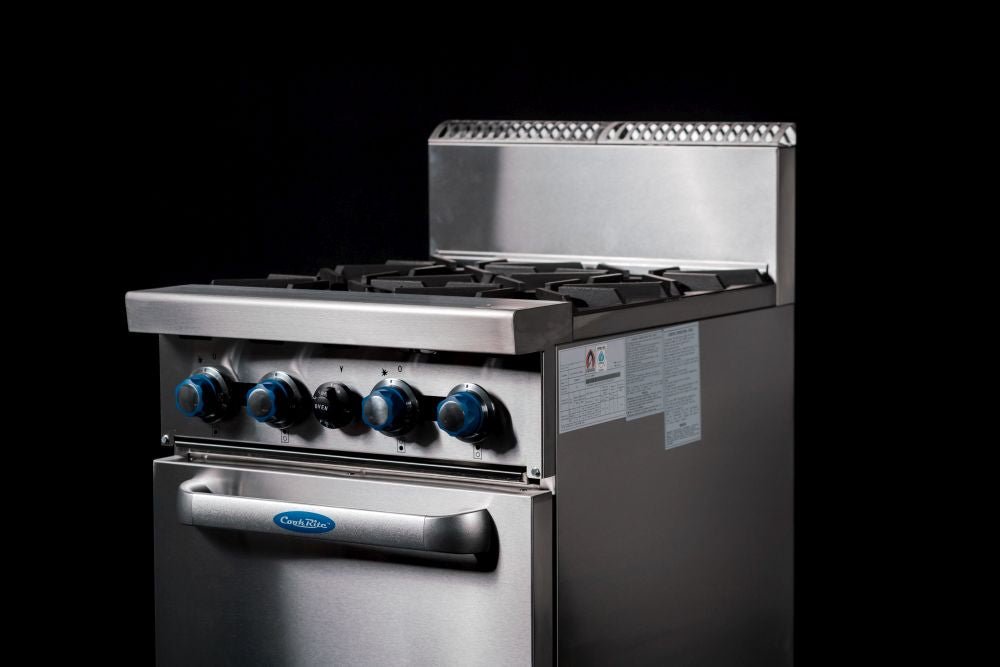 CookRite Freestanding Gas Stove 4 Burners Cooktop With Oven AT80G4B - O - Commercial Kitchen Appliances